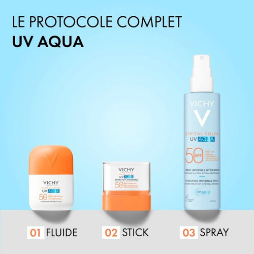 Vichy – Capital Solei Uv Aqua Spray Hidratante Invisible SPF50+ - 200 ml.