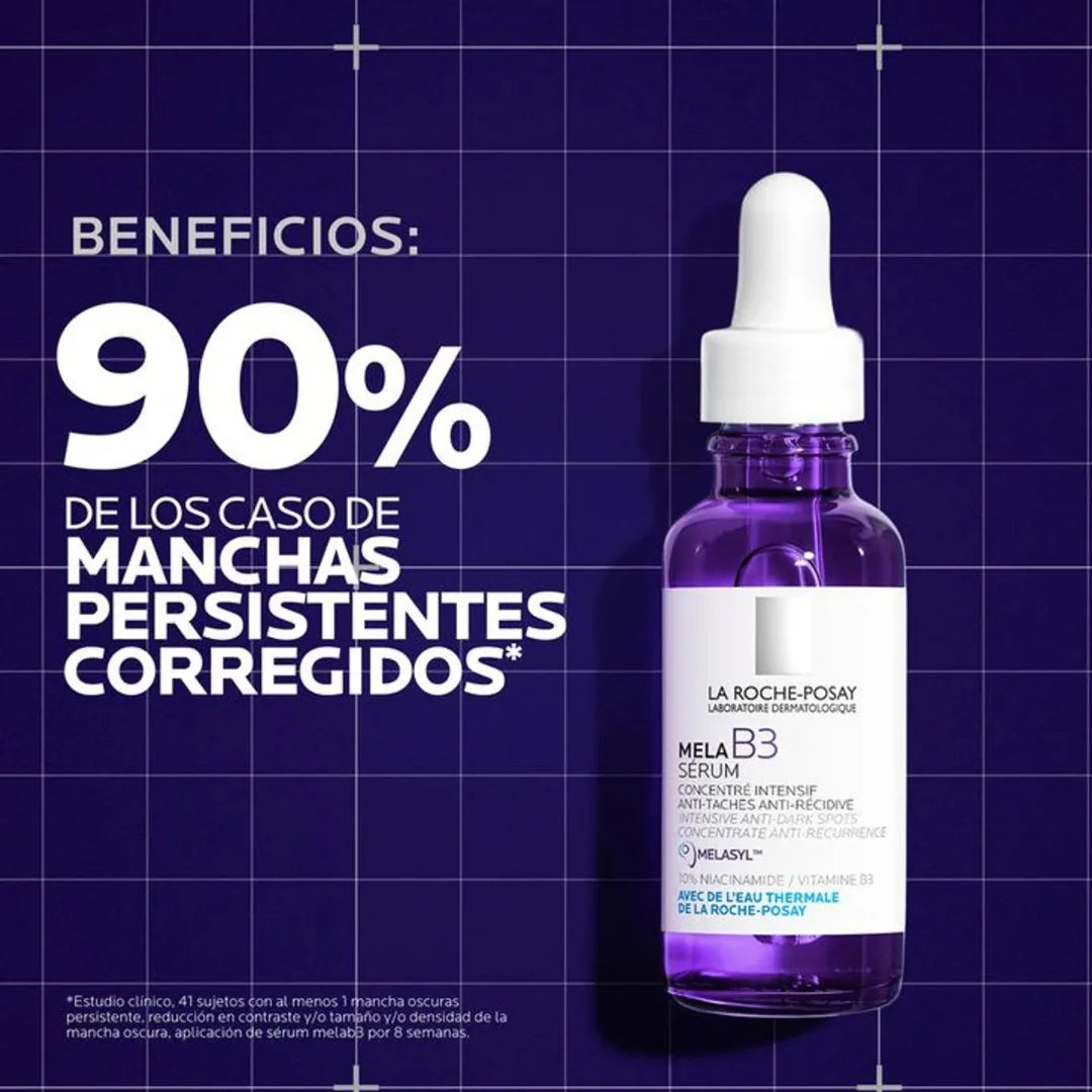 La Roche Posay – Kit MelaB3 Suero Concentrado Antimanchas + Anthelios UVMune 400 SPF50+ Fluido Antimanchas + Mela B3 Crema SPF30 – 30 + 50 + 3 ml.