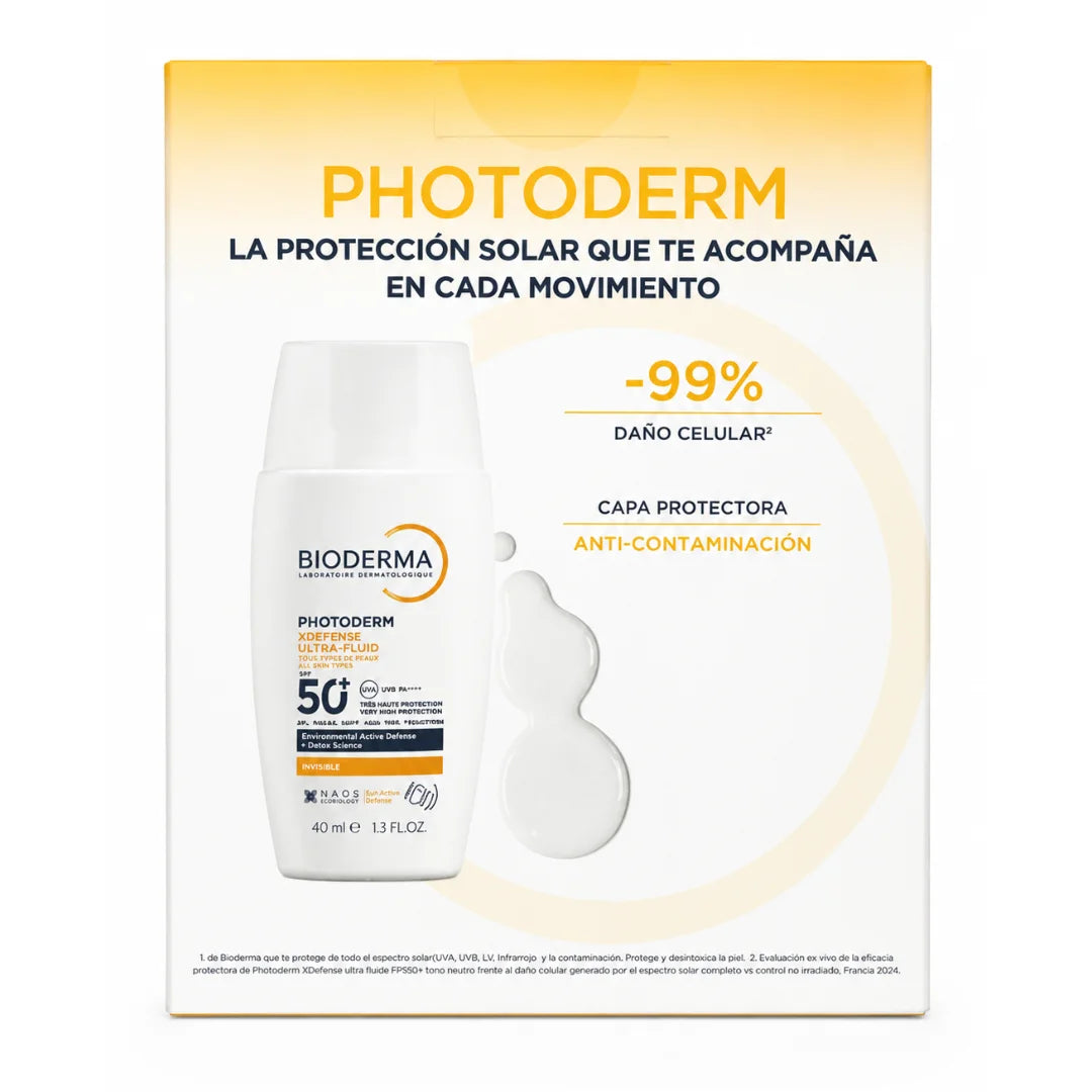 Bioderma – Kit Photoderm Xdefense Ultra-Fluid SPF50+ + Sensibio Gel Moussant – 40 + 100 ml.