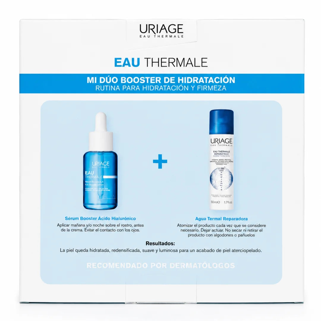 Uriage – Kit Eau Thermale Sérum Booster H.A. + Agua Termal de Uriage – 30 + 50 ml.