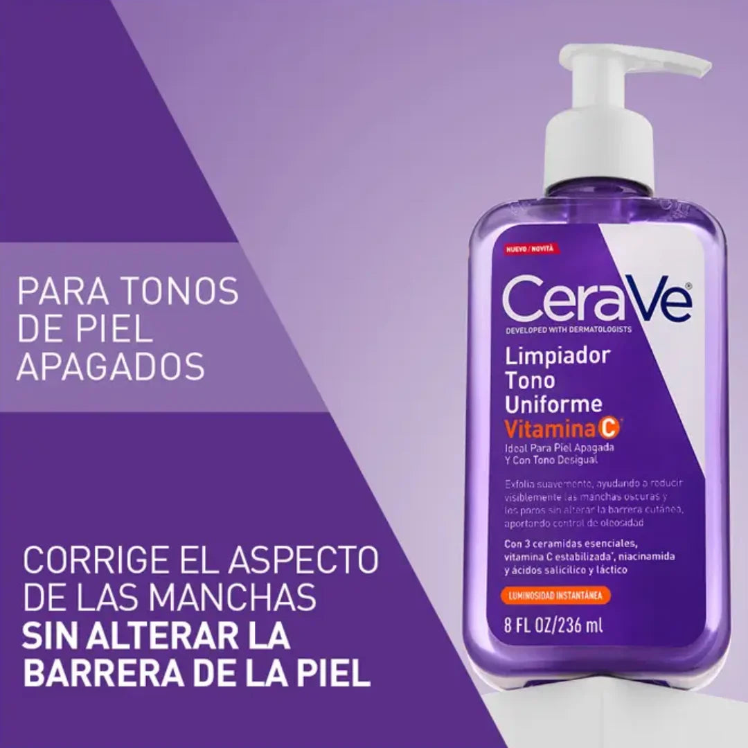 CeraVe – Limpiador Tono Uniforme Vitamina C – 236 ml.