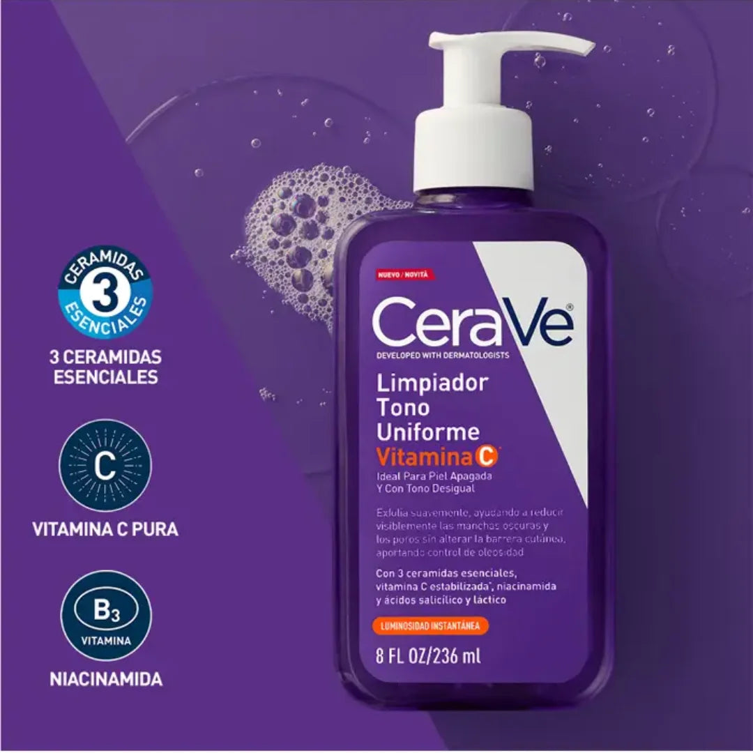 CeraVe – Limpiador Tono Uniforme Vitamina C – 236 ml.
