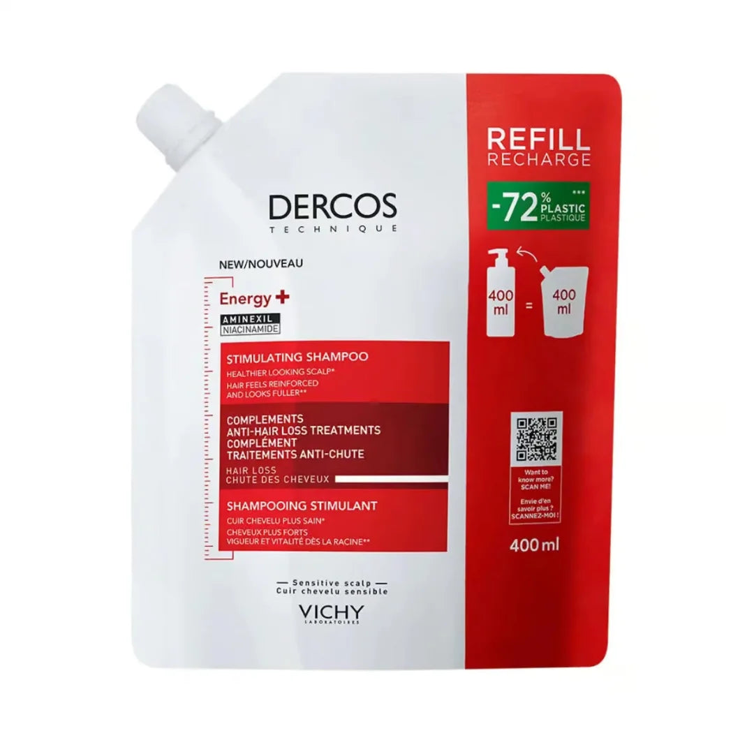 Vichy – Dercos Energy + Shampoo Estimulante Refill – 400 ml.