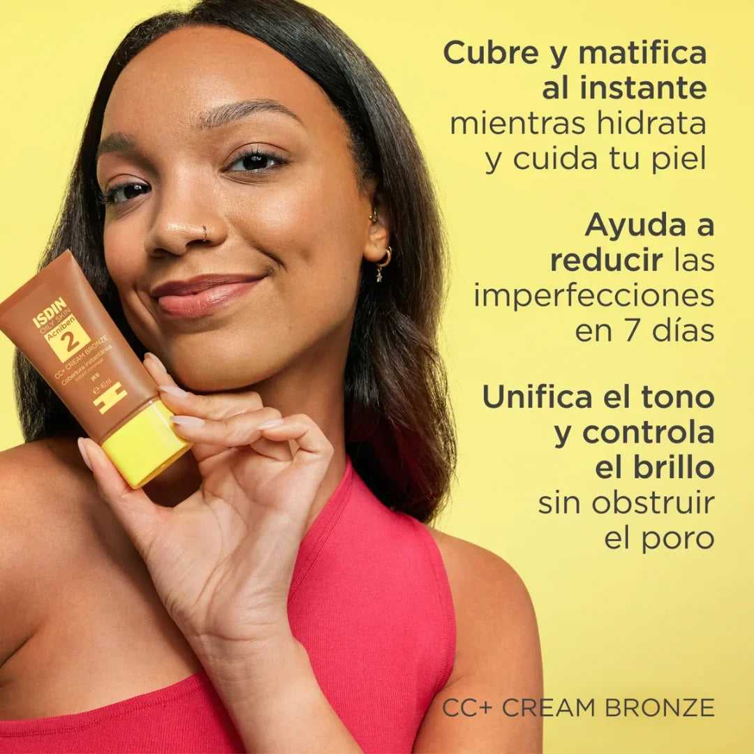 Isdin – Oily Skin Acniben 2 CC+ Cream Bronze SPF30 – 40 ml.