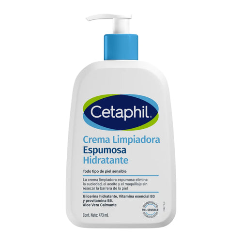 Cetaphil – Crema Limpiadora Espumosa Hidratante – 473 ml.