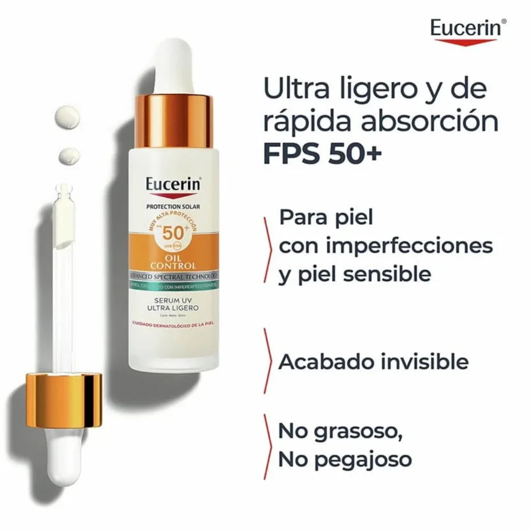 Eucerin – Oil Control Serum UV Ultra Ligero SPF 50+ – 30 ml.