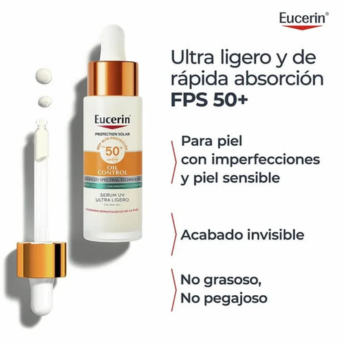 Eucerin – Oil Control Serum UV Ultra Ligero SPF 50+ – 30 ml.