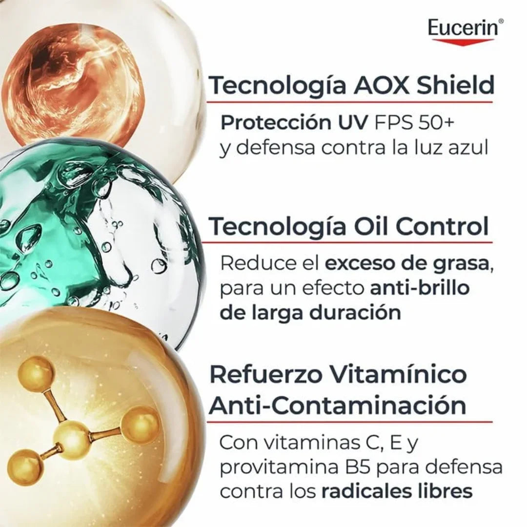 Eucerin – Oil Control Serum UV Ultra Ligero SPF 50+ – 30 ml.