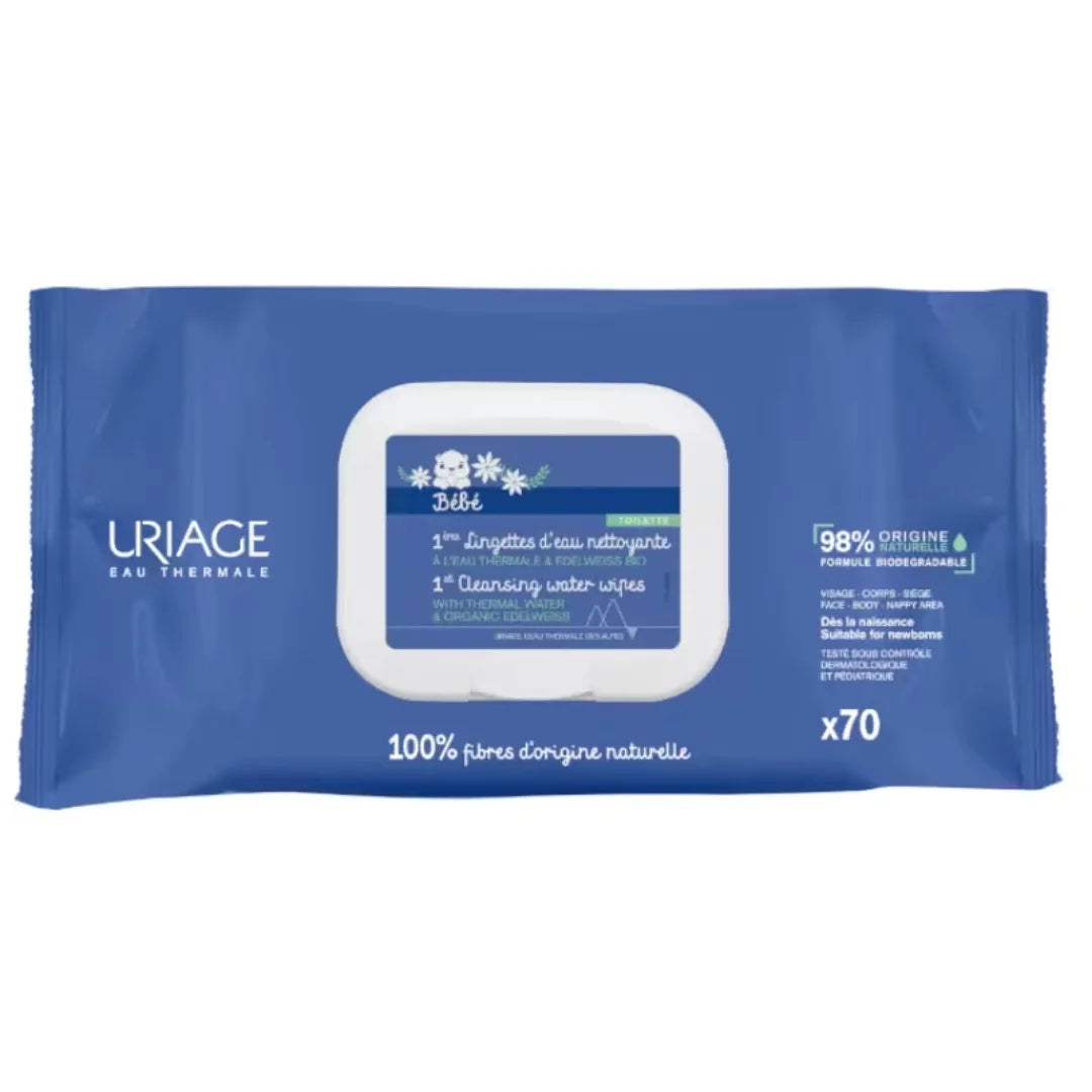 Uriage – Bébé Toallitas Limpiadoras – 70 piezas