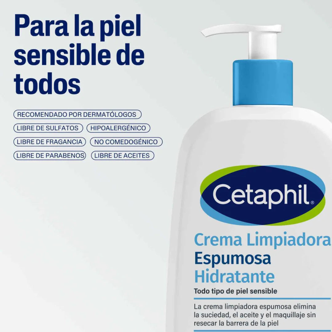 Cetaphil – Crema Limpiadora Espumosa Hidratante – 473 ml.