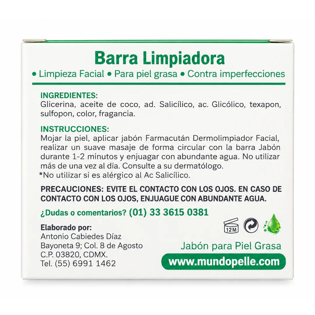 Farmacután – Dermolimpiador Facial en Barra – 100 g.