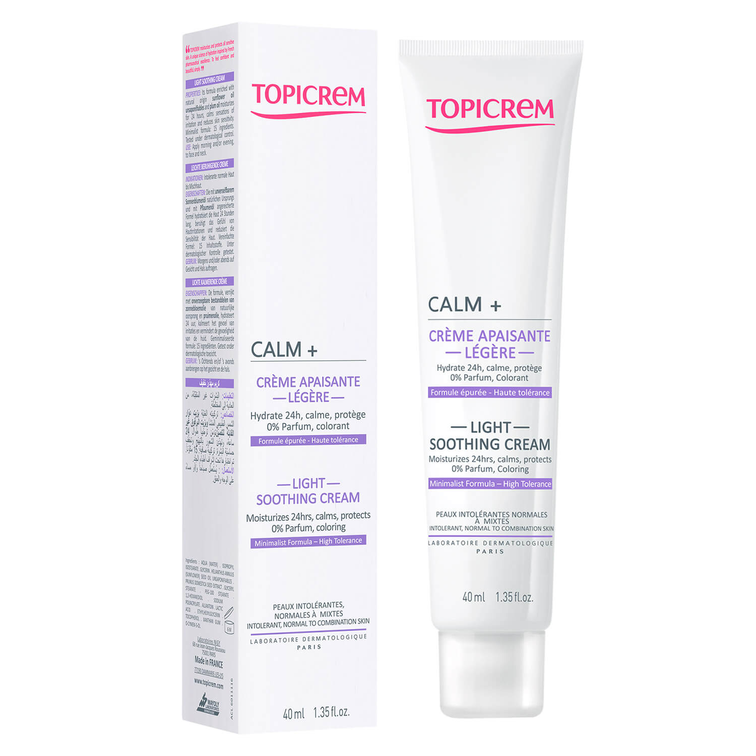 Topicrem - Calm+ Crema Calmante Ligera - 40 ml - Crema Facial.