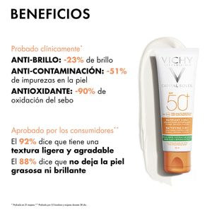 Vichy - Capital Soleil Matificante 3 en 1 SPF50+ - 50 ml.