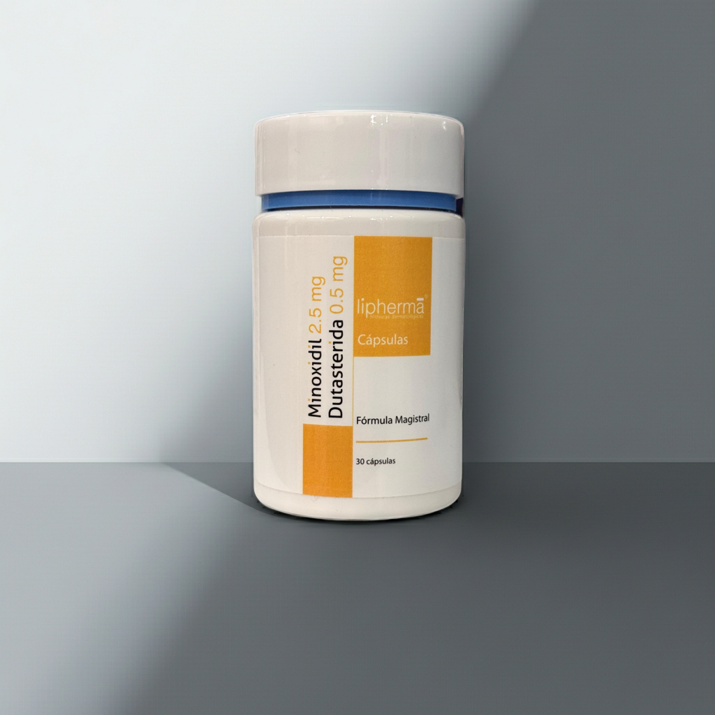 Lipherma - Minoxidil 2.5 mg / Dutasterida 0.5 mg - 30 Cápsulas.