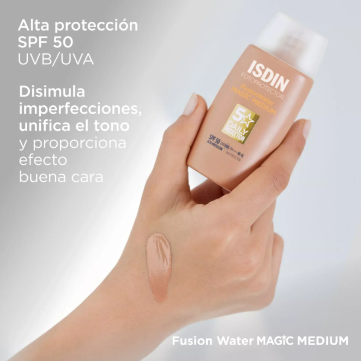 Isdin – Fotoprotector Fusion Water Magic Color Medio SPF 50 - 50 ml.