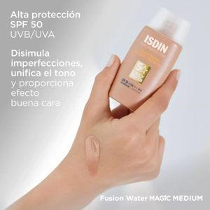 Isdin – Fotoprotector Fusion Water Magic Color Medio SPF 50 - 50 ml.