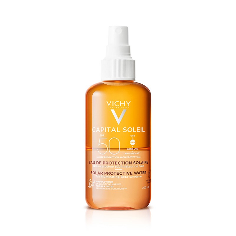 Vichy - Capital Soleil Agua de Protección Solar Spf50 Potenciador de Bronceado – 200 ml.