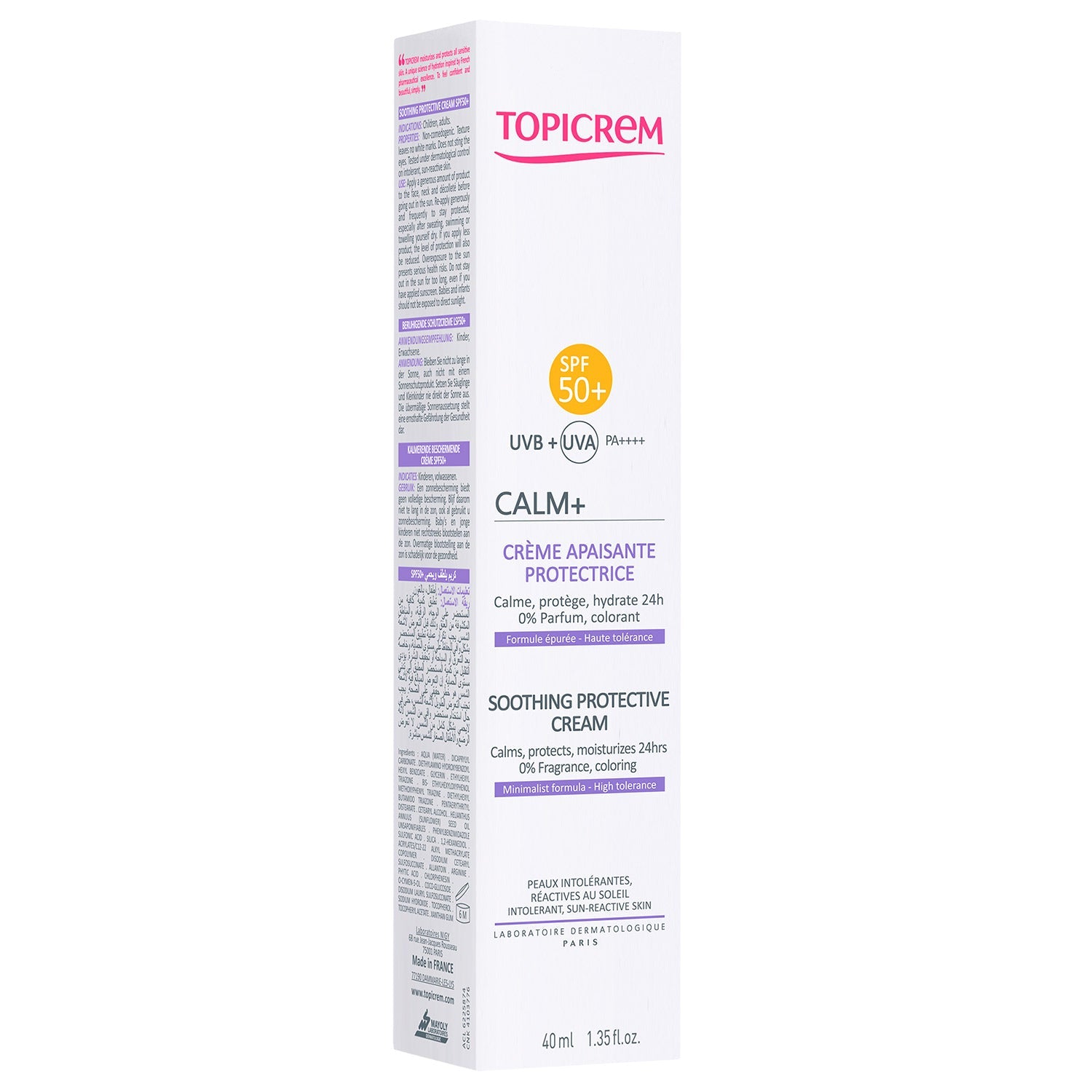 Topicrem - Calm+ Crema para la Piel Sensible Calmante FPS 50+ - 40 ml