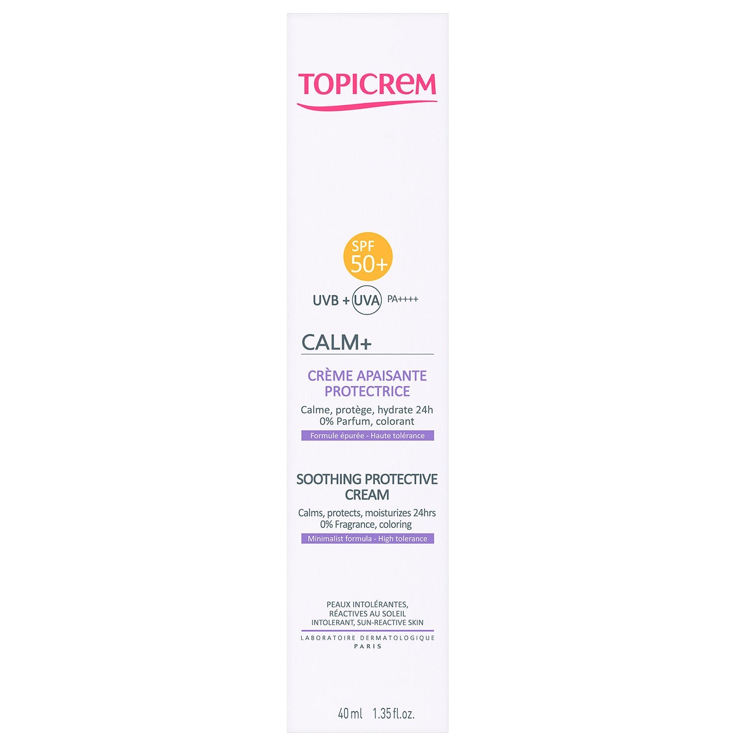 Topicrem - Calm+ Crema para la Piel Sensible Calmante FPS 50+ - 40 ml