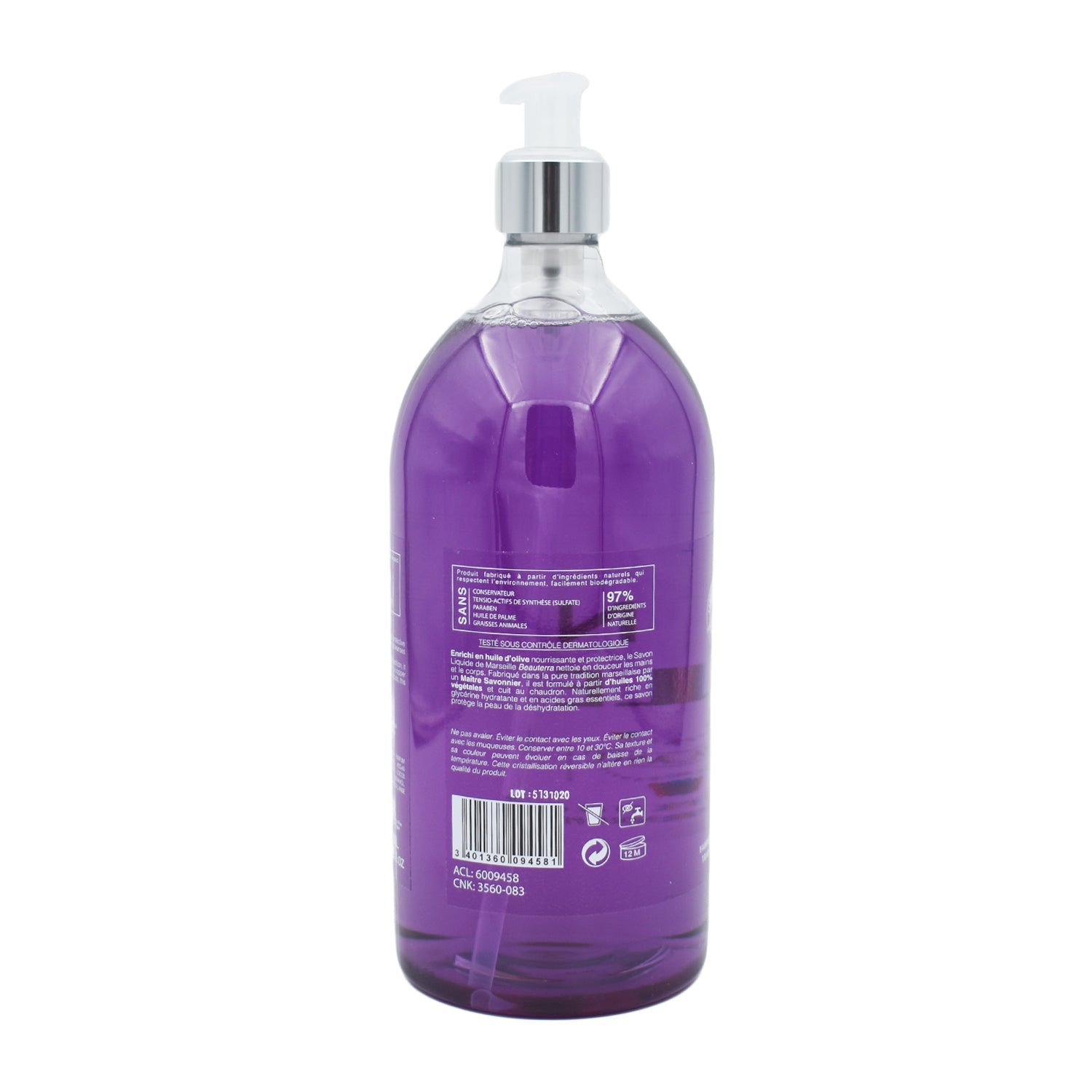 Beauterra - Jabón Artesanal Líquido de Marsella Lavanda - 1 L