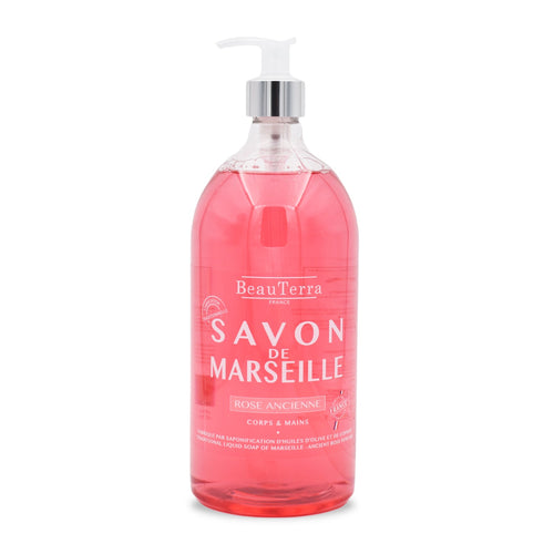 Beauterra - Jabón Artesanal Líquido de Marsella Rosa Antigua - 1 L