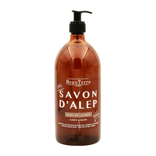 Beauterra - Jabón Artesanal Líquido de Alepo Aceite de Laurel - 1 L