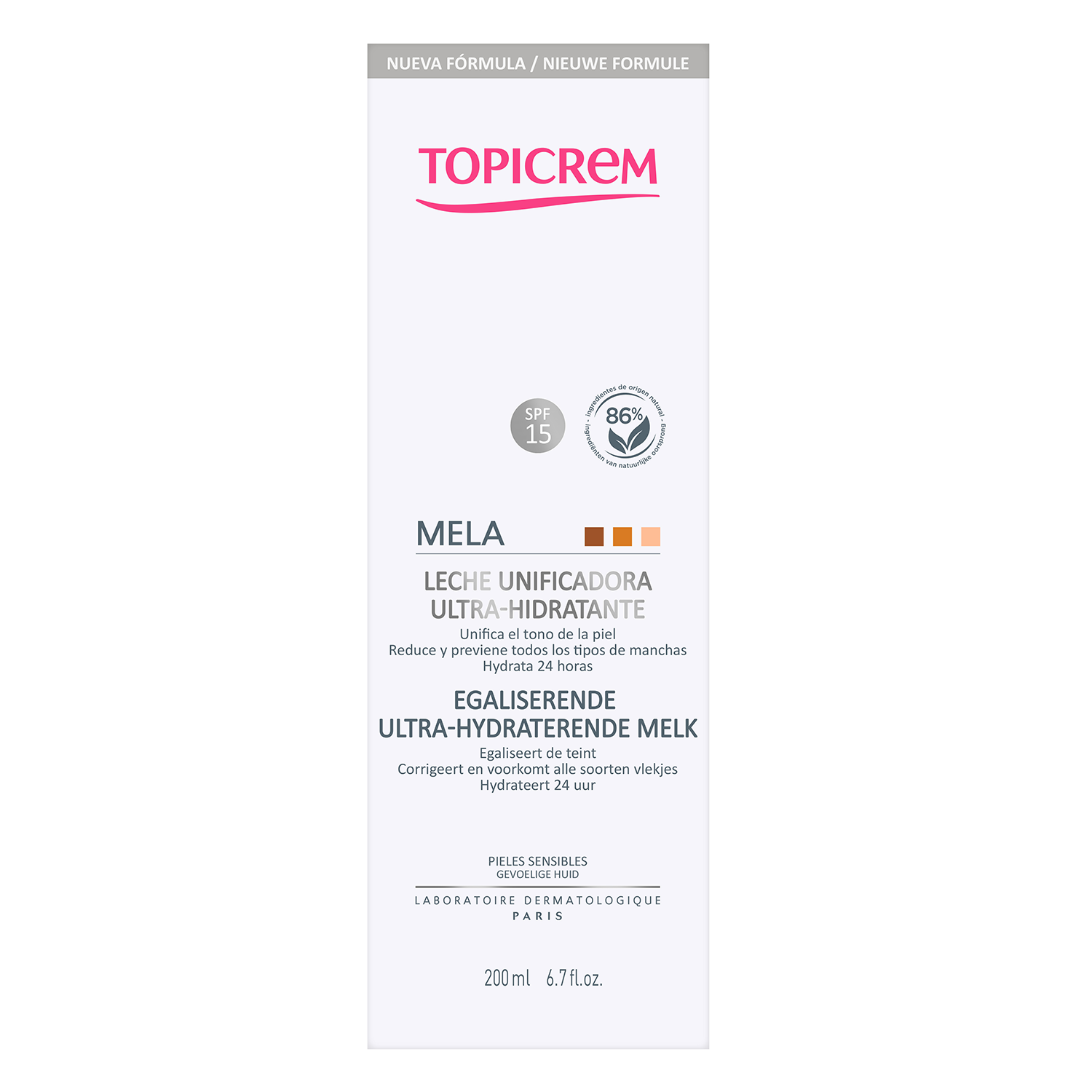 Topicrem - Leche Corporal Aclarante Ultra-hidratante  - 200 ml - Crema Corporal