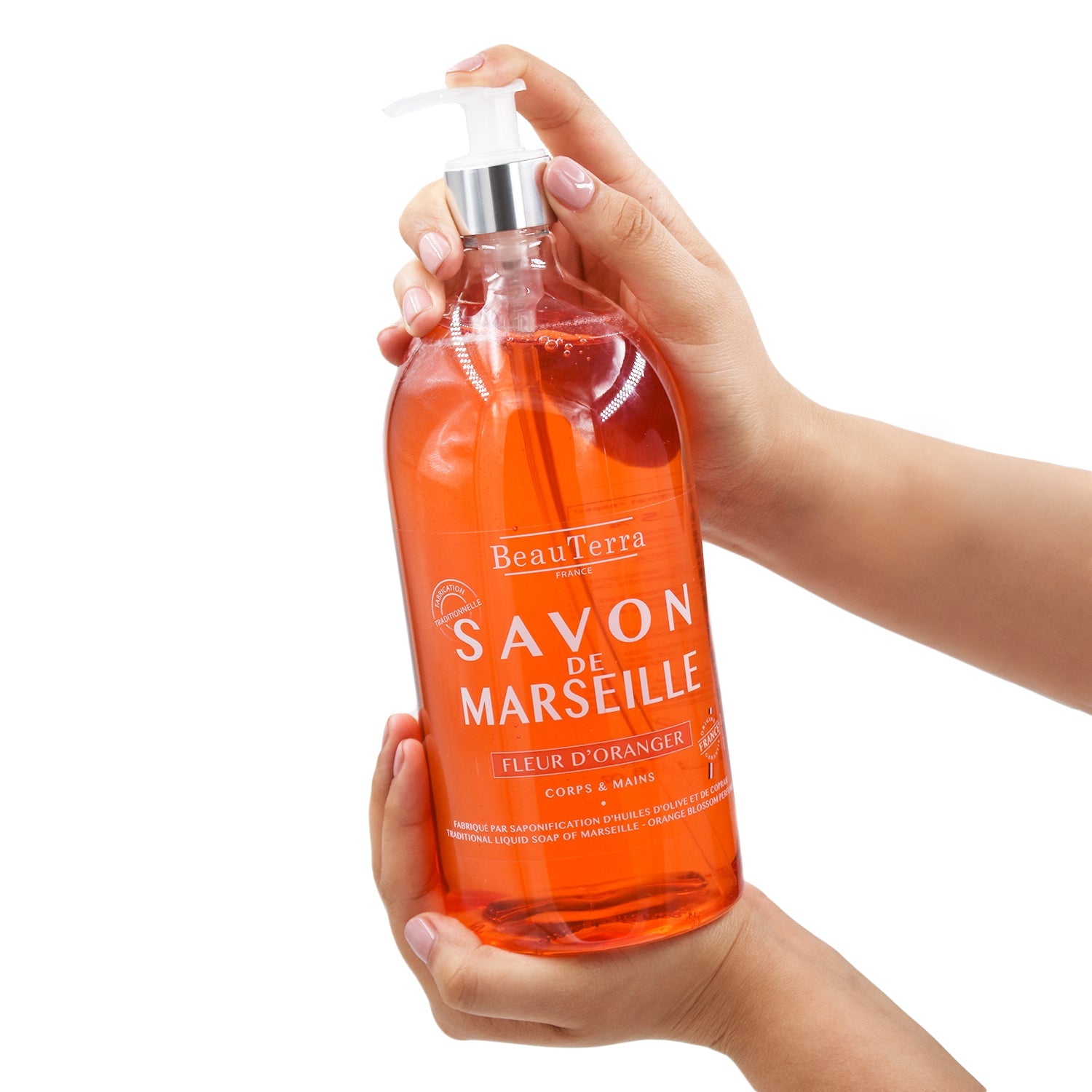 Beauterra - Jabón Artesanal Líquido de Marsella Flor de Naranjo - 1 L