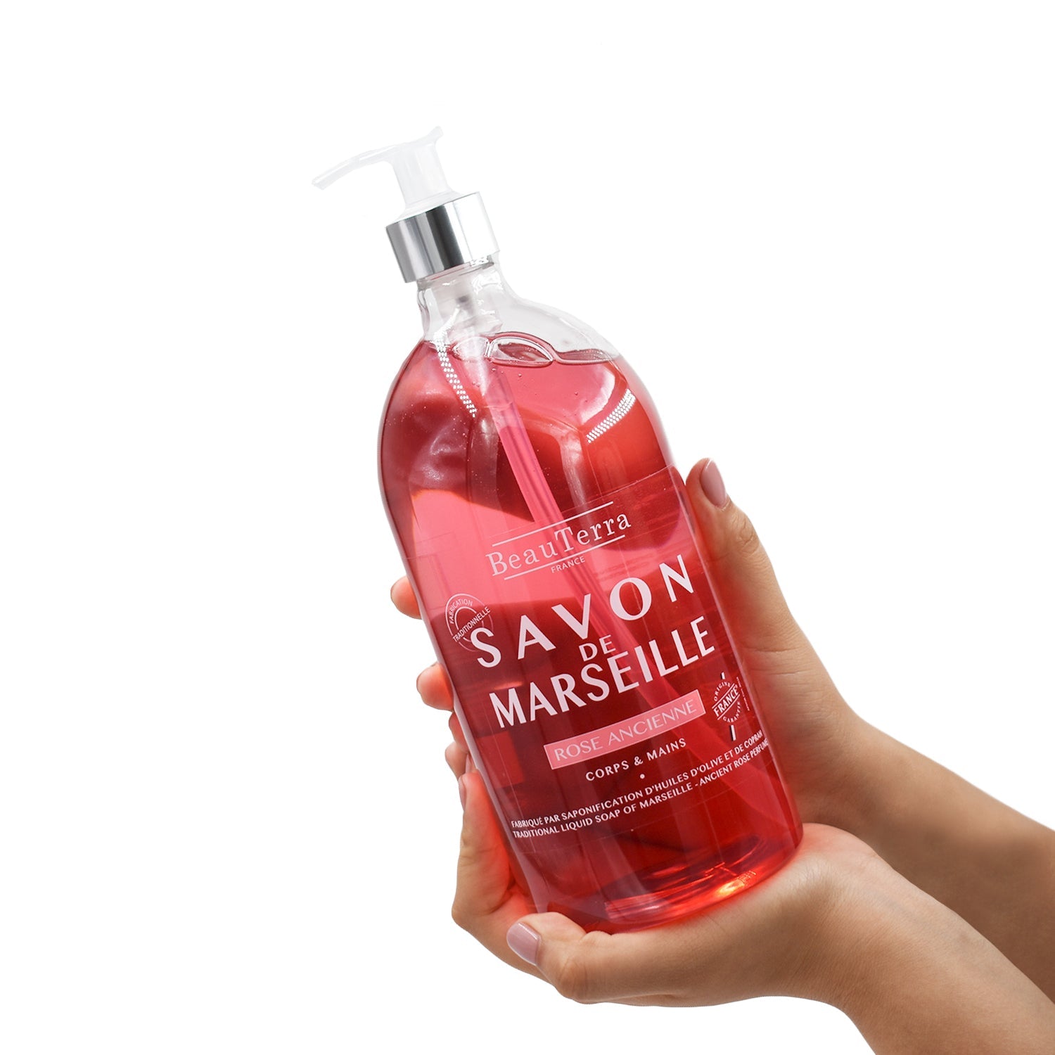 Beauterra - Jabón Artesanal Líquido de Marsella Rosa Antigua - 1 L