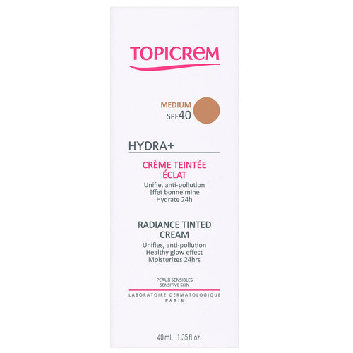Topicrem - Hydra+ Crema para la Piel Sensible con Color Iluminadora Tono Medio - 40 ml