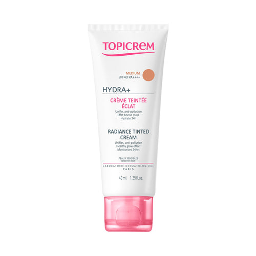 Topicrem - Hydra+ Crema para la Piel Sensible con Color Iluminadora Tono Medio - 40 ml
