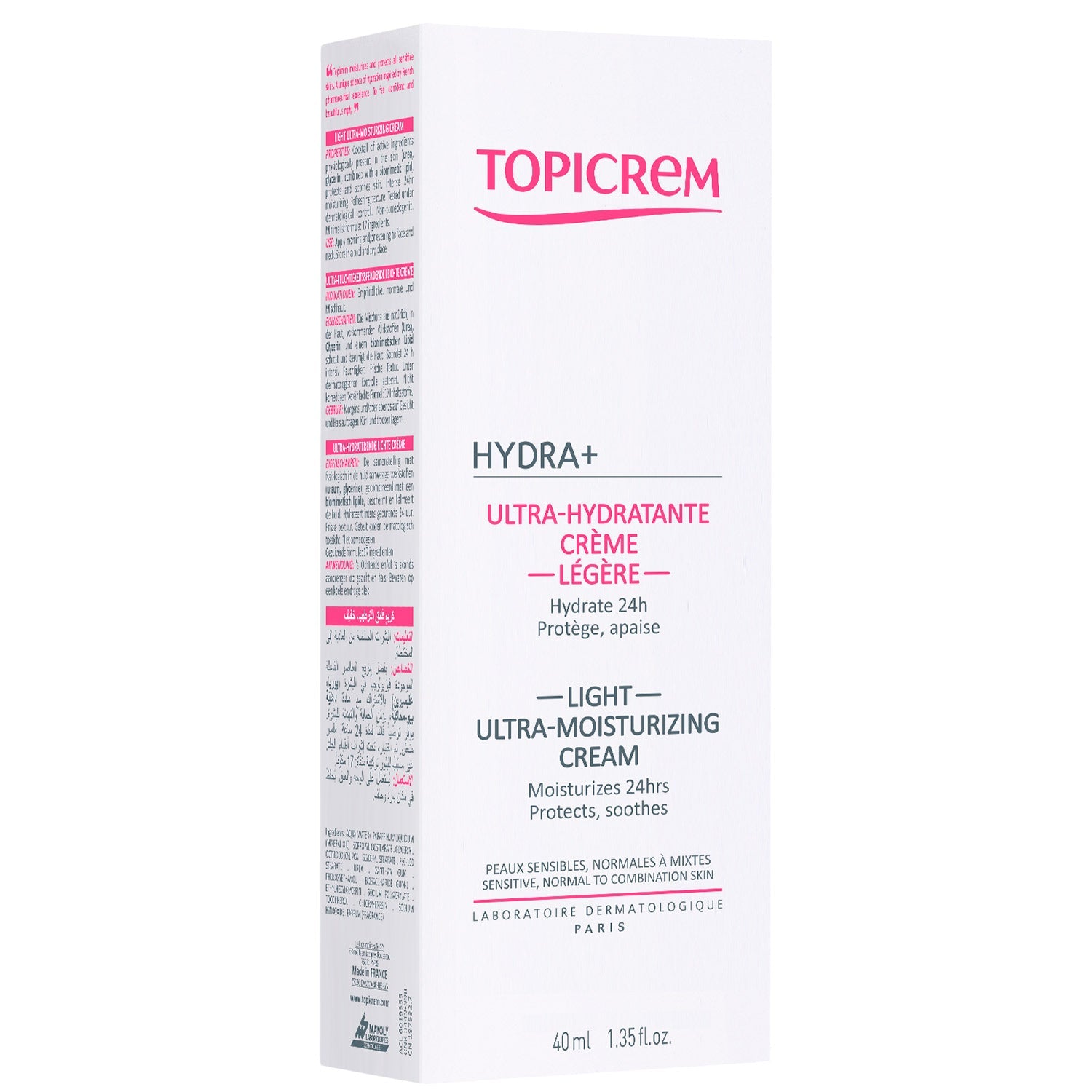 Topicrem - Hydra+ Crema para la Piel Sensible Ultra-hidratante Ligera - 40 ml