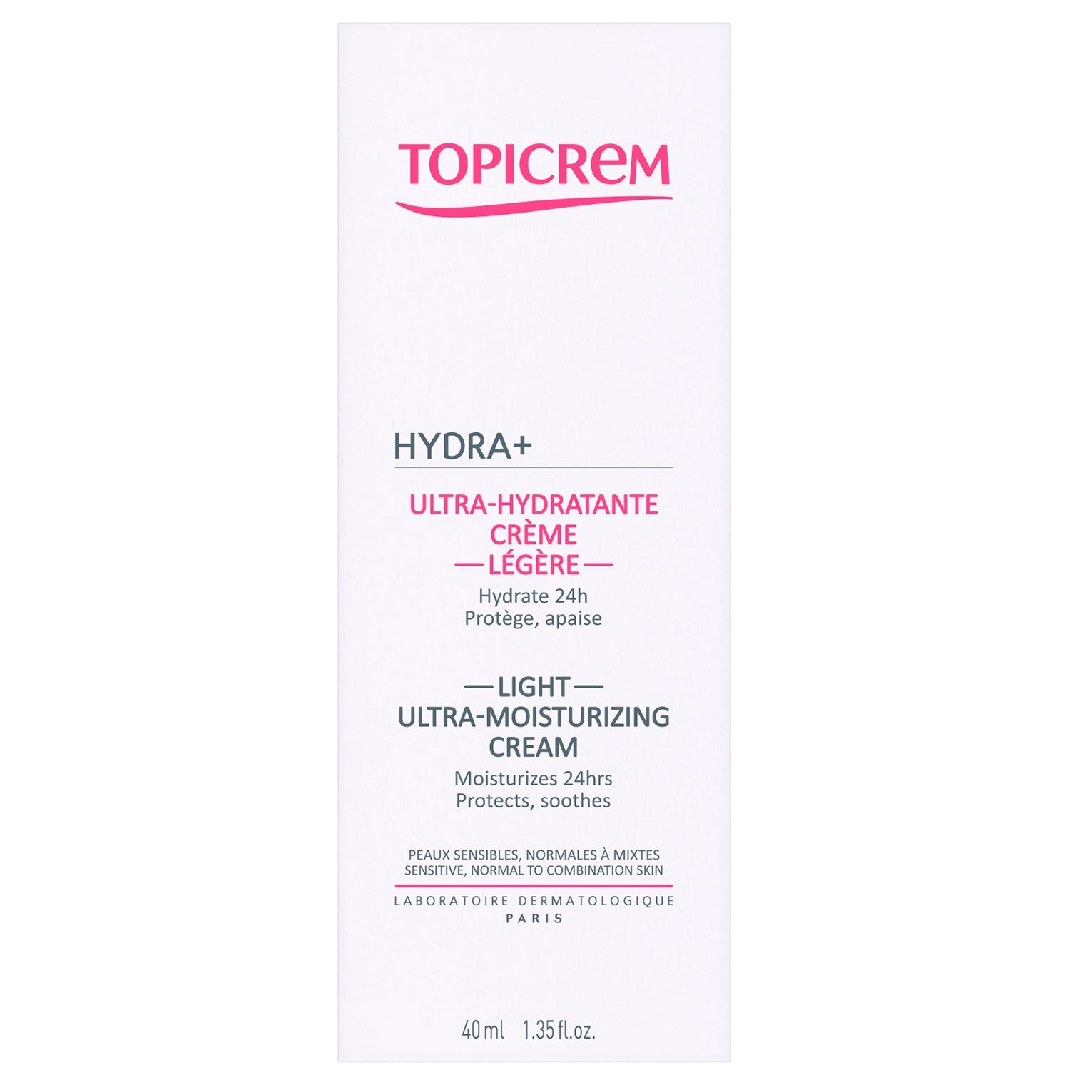 Topicrem - Hydra+ Crema para la Piel Sensible Ultra-hidratante Ligera - 40 ml